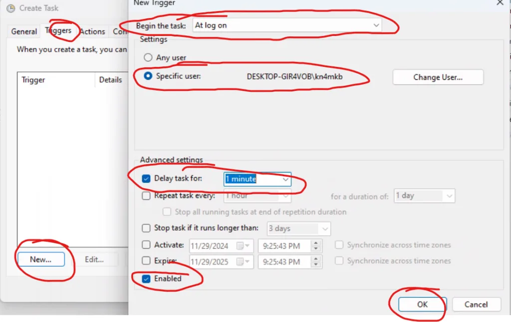 using scheduled tasks to start vara and wire wolf software tnc on windows