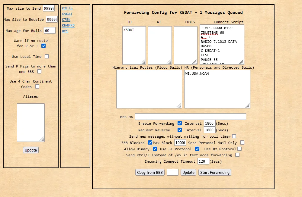 bpq32 forwarding script example